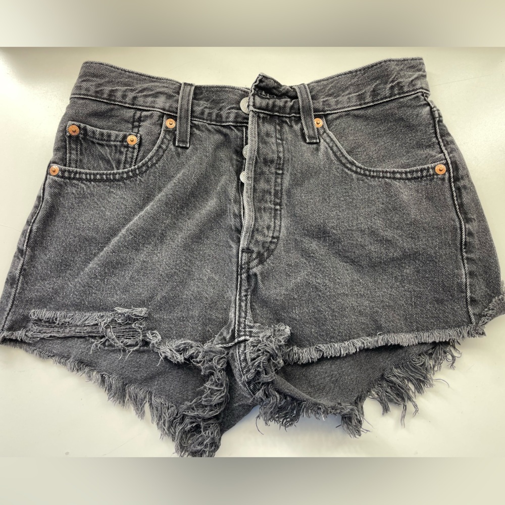 501 levi black jean shorts.
